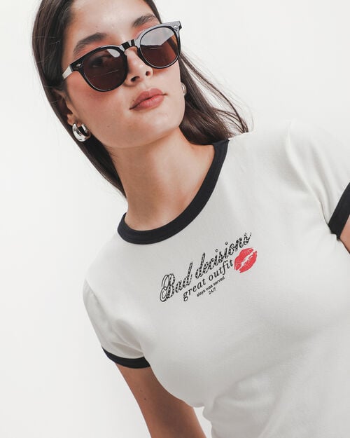Playera Blanca Ringer