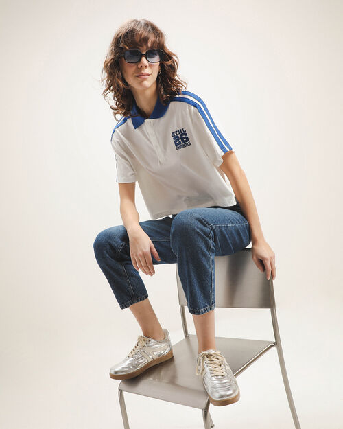 Polo Cropped Blanca