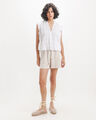 Short Caf&eacute; Lino,BEIGE