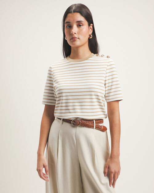 Playera Manga Corta Caf&eacute;