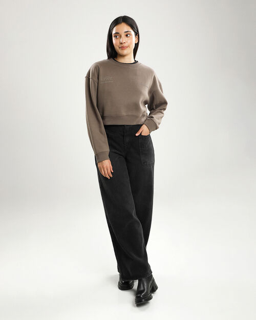 Sudadera Boxy Café