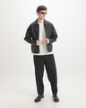 Chamarra Oversize Negra,NEGRO