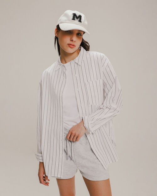 Camisa Oversize Blanca Rayas