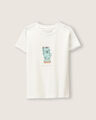 Playera Estampada Verde,BLANCO P1