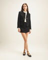 Saco Botones Bolsillos,NEGRO