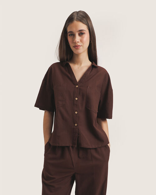 Camisa Relaxed Caf&eacute;
