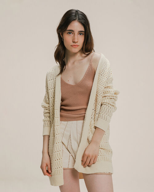 Suéter Abierto Beige