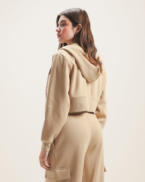 Sudadera Abierta Beige