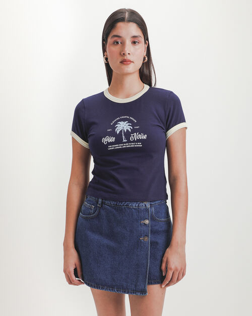 Playera Baby Tee Azul