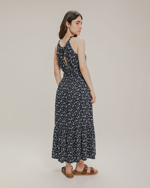 Vestido Halter Con Cinturón