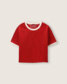 Crop Top Ringer,ROJO VINO