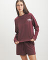Sudadera Dise&ntilde;o Peanuts,ROJO VINO