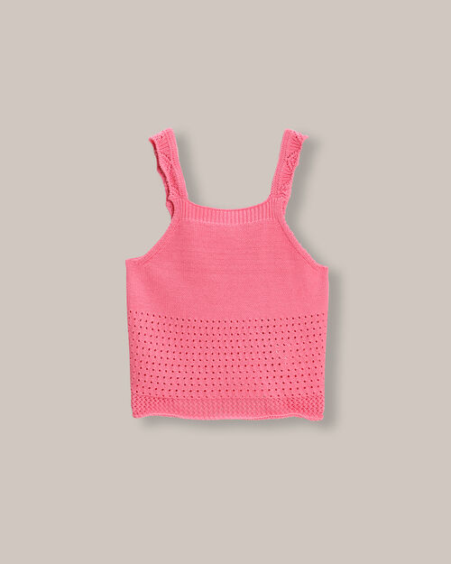Top De Punto Crochet Rosa