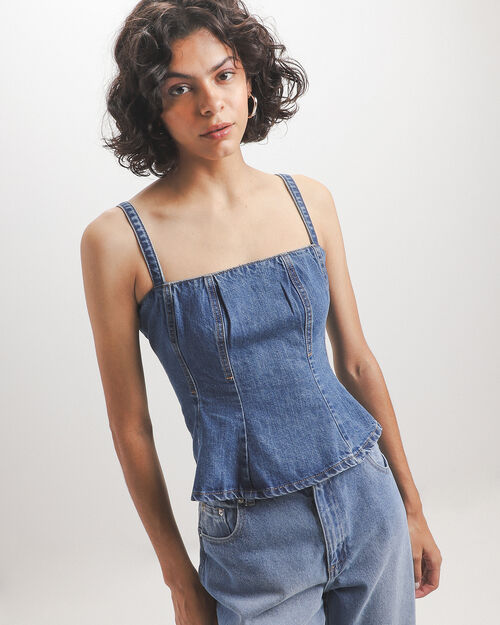 Top De Mezclilla Peplum