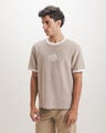 Playera Beige Relaxed,BEIGE