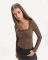 Playera Escote Cuadrado,MULTICOLOR