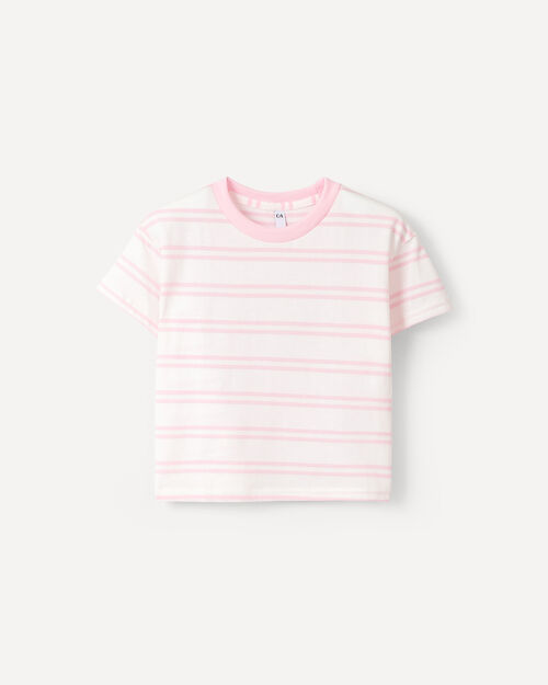 Playera Rosa Rayas