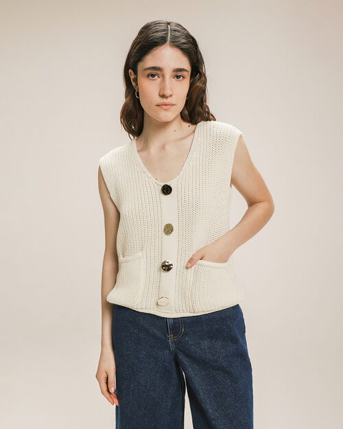 Chaleco Blanco Crochet
