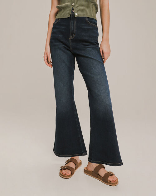 Jeans Fit Flare Azul Marino