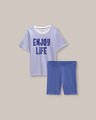 Conjunto De Playera Y Short Biker,AZUL INDIGO