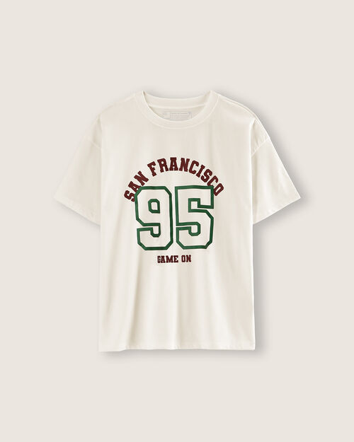 Playera Blanca Estampada