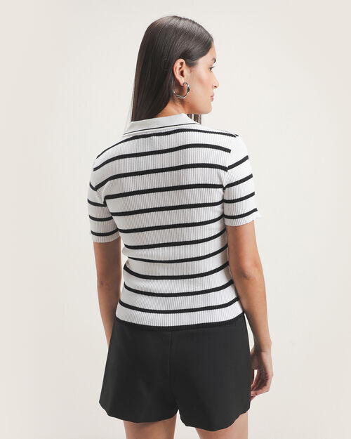 Polo Rayas Manga Corta