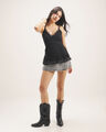 Blusa Tirantes Encaje,NEGRO