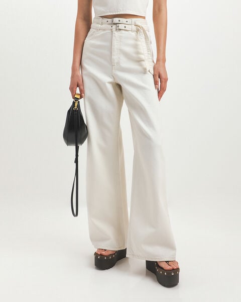 Jeans Wide Leg Con Cintur&oacute;n