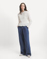 Jeans Wide Leg Pinzas,AZUL ACERO