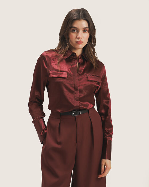 Camisa Roja Satinada