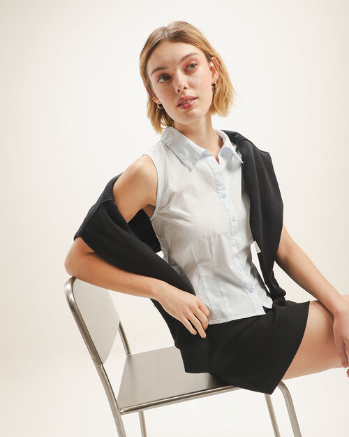 Camisa Cropped Sin Mangas