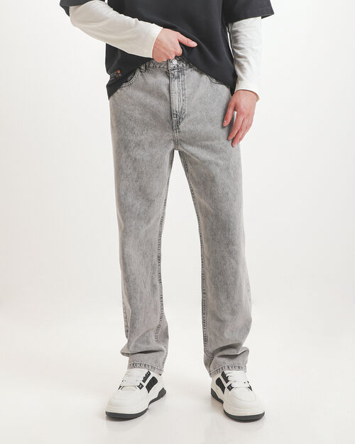 Jeans Wide Leg Gris