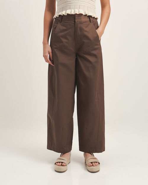 Pantal&oacute;n Caf&eacute; Wide Leg