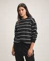 Sudadera Estampado Rayas,NEGRO