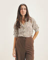 Camisa Animal Print,CREMA