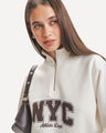 Sudadera Cropped Roja,BLANCO HUESO