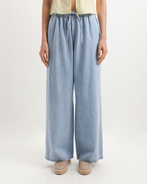 Jeans Fit Wide Leg El&aacute;stico