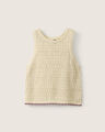 Top Sin Mangas Crochet,CREMA