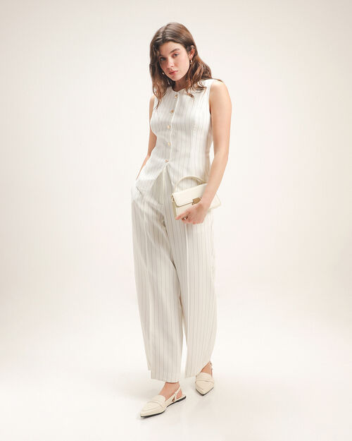 Pantal&oacute;n Beige Wide Leg