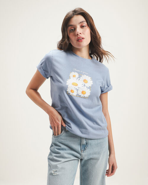 Playera Manga Corta Azul