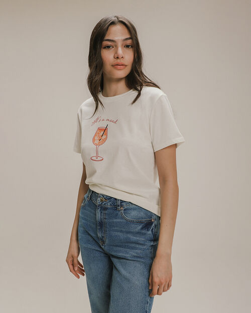 Playera Estampada Blanca