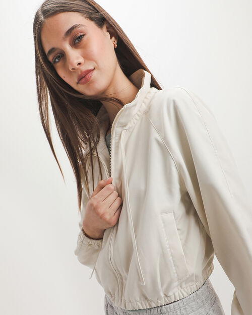 Chamarra Beige Zipper