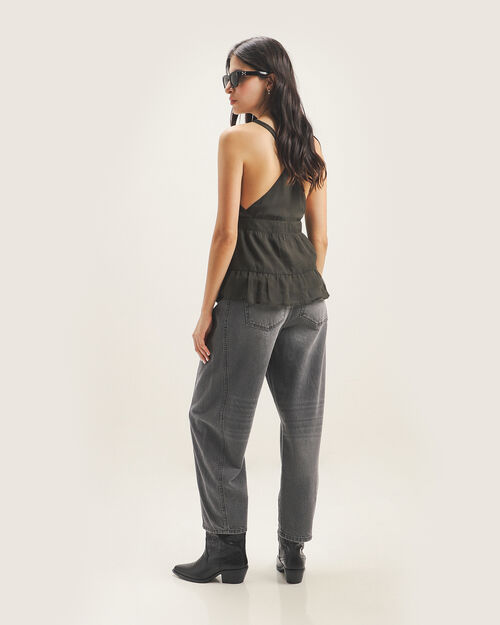 Jeans Fit Balloon Gris