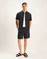 Short Traje De Ba&ntilde;o S&oacute;lido,NEGRO