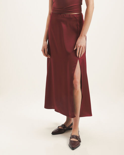 Falda Midi Roja