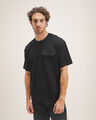 Playera Negra Fit Relaxed,NEGRO
