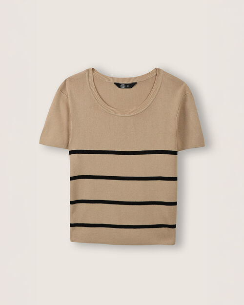 Crop Top Rayas Café