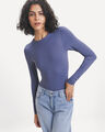 Body Rosa B&aacute;sico,AZUL ACERO