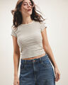 Playera Rosa Manga Corta,BEIGE