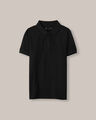 Polo Blanca Manga Corta,NEGRO